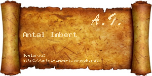 Antal Imbert névjegykártya